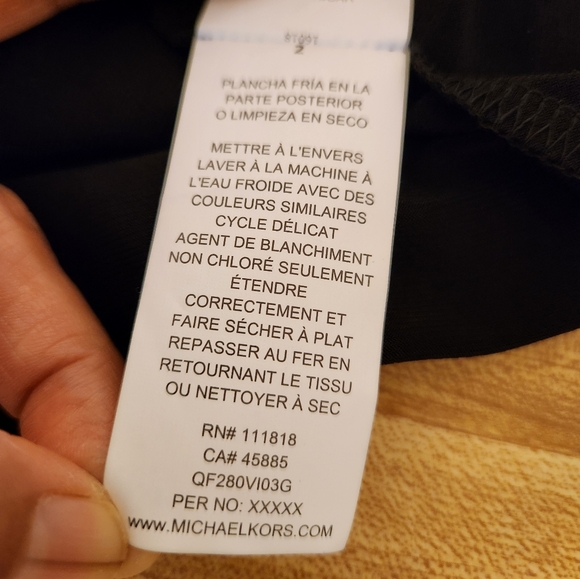 MICHAEL KORS Midi Length Lace Long Sleeve Dress Black, size S - Picture 7 of 11